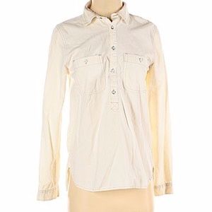 Madewell Cream Denim 1/4 button down